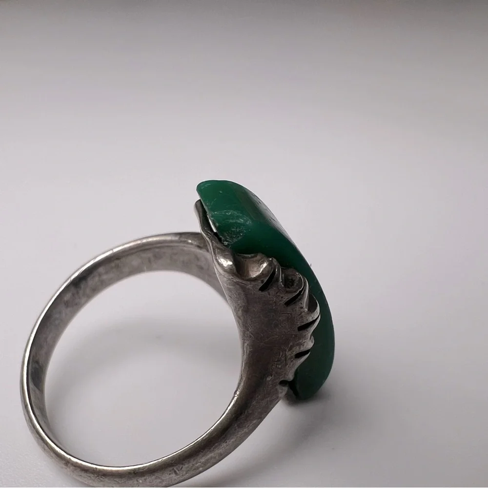 Green Agate Sterling Silver 925 Ring, Size 6.5 - Picture 8 of 8